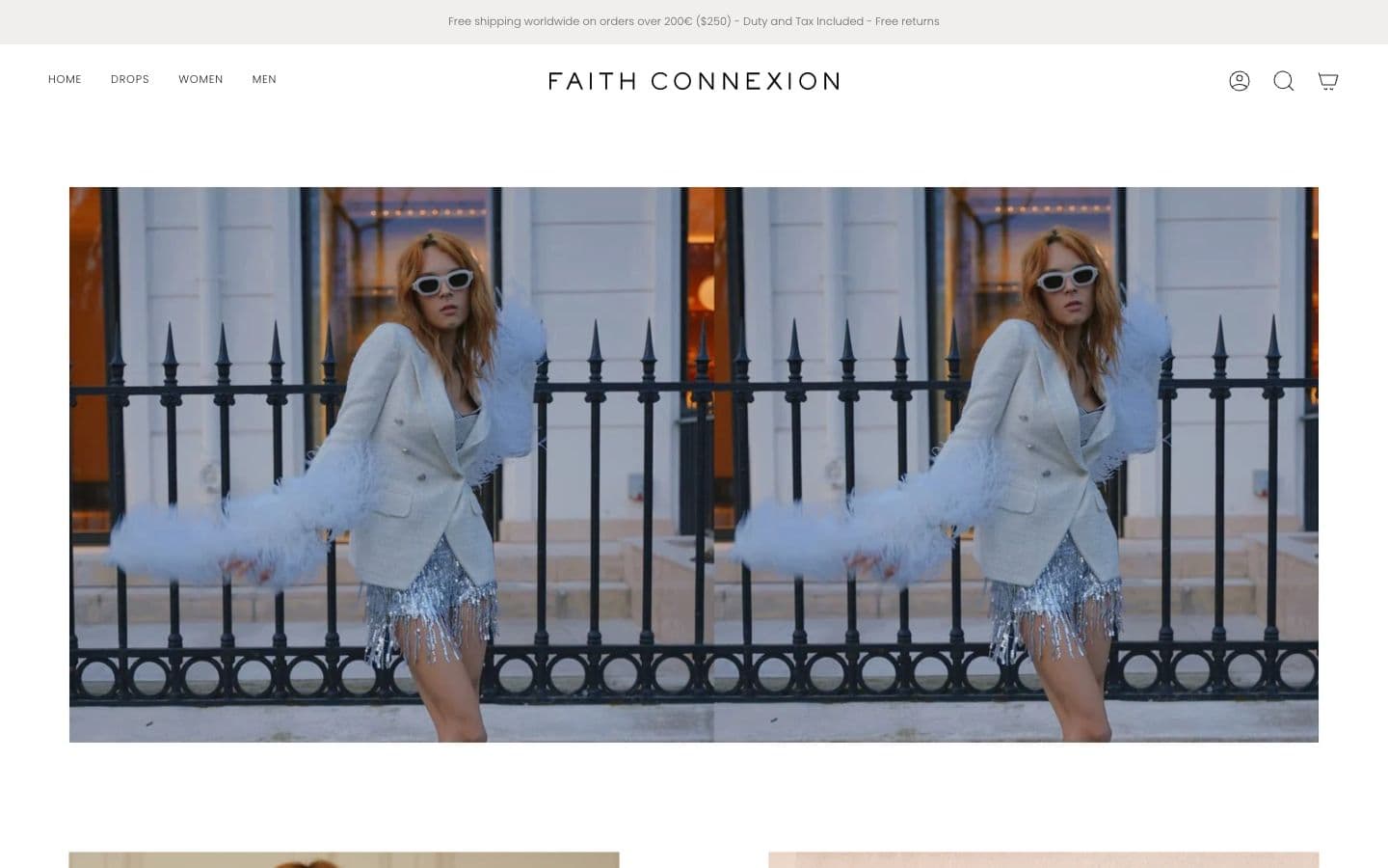 Faith Connexion's Shopify boutique home page